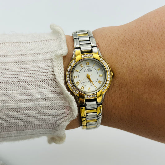 Anne Klein Two-Toned Diamanté Watch