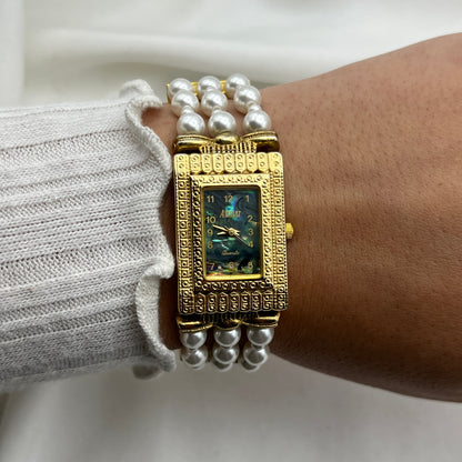 Pearl & Abalone Gold-Tone Watch