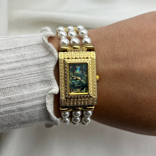 Pearl & Abalone Gold-Tone Watch