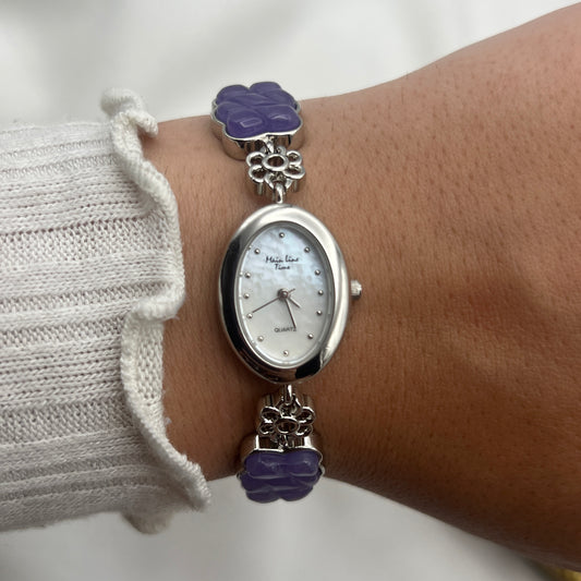 Purple Jade Watch with Mother of Pearl Dial