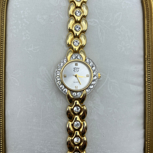 Elizabeth Taylor Diamanté Gold-Toned Watch