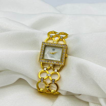 Diamanté Gold-Toned Watch