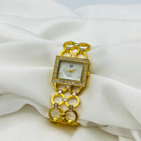 Diamanté Gold-Toned Watch