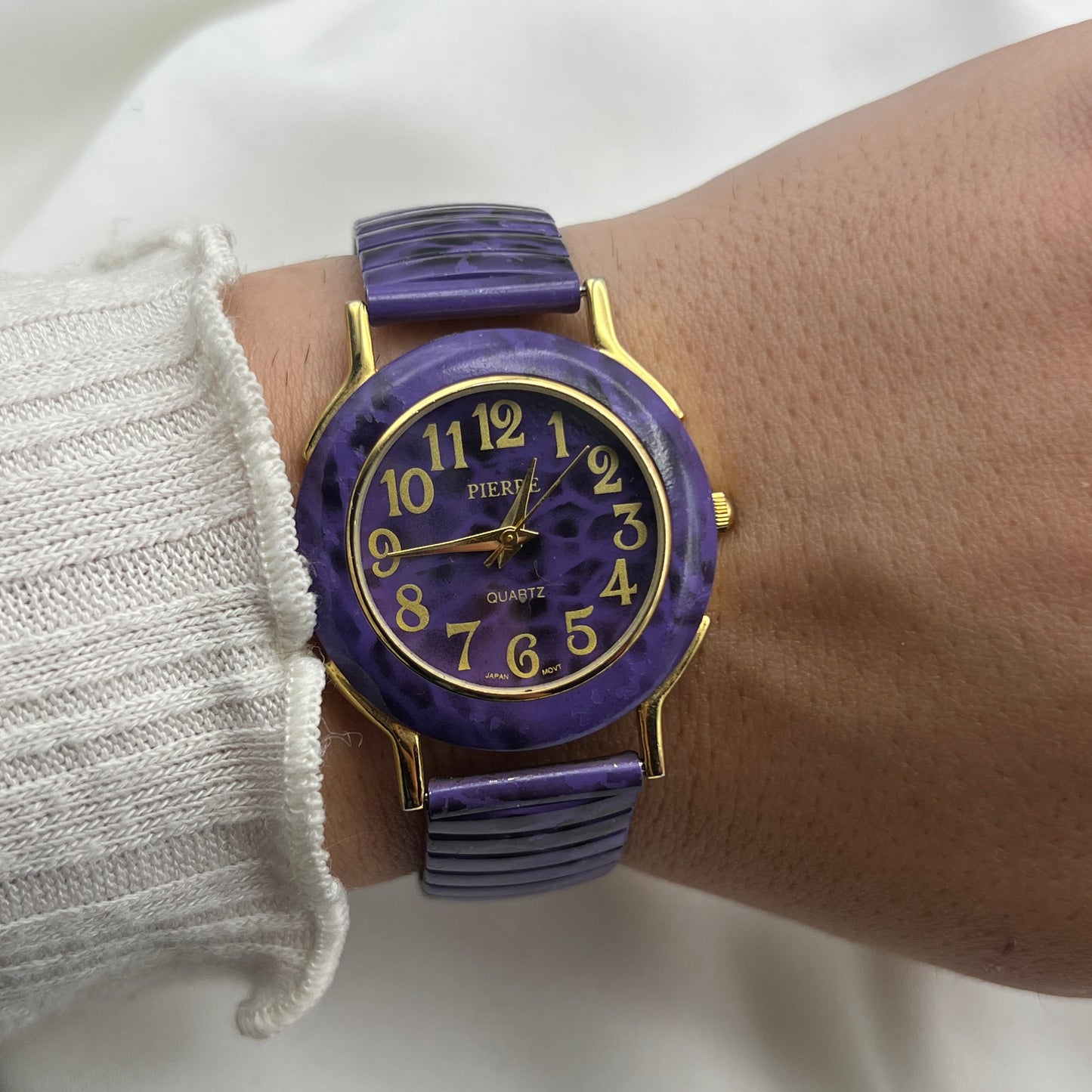 Purple Marbled Gold-Tone Watch