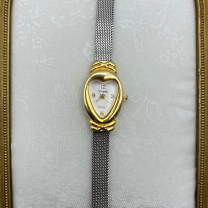 Cute Two Tone Heart Watch