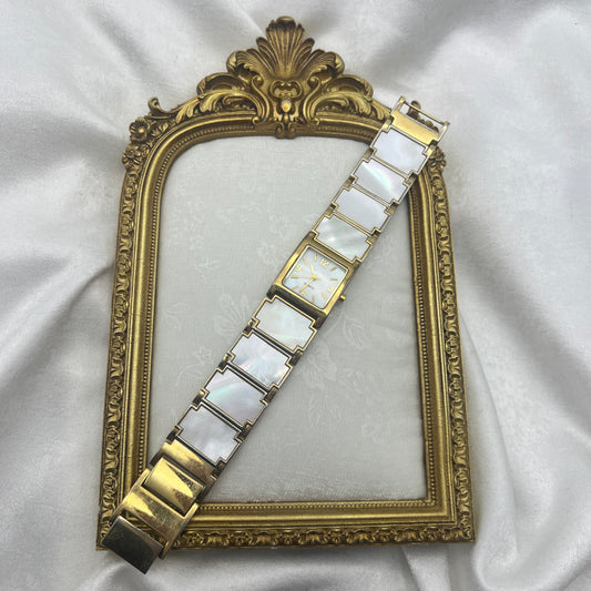 Gold-Toned Mother of Pearl Watch