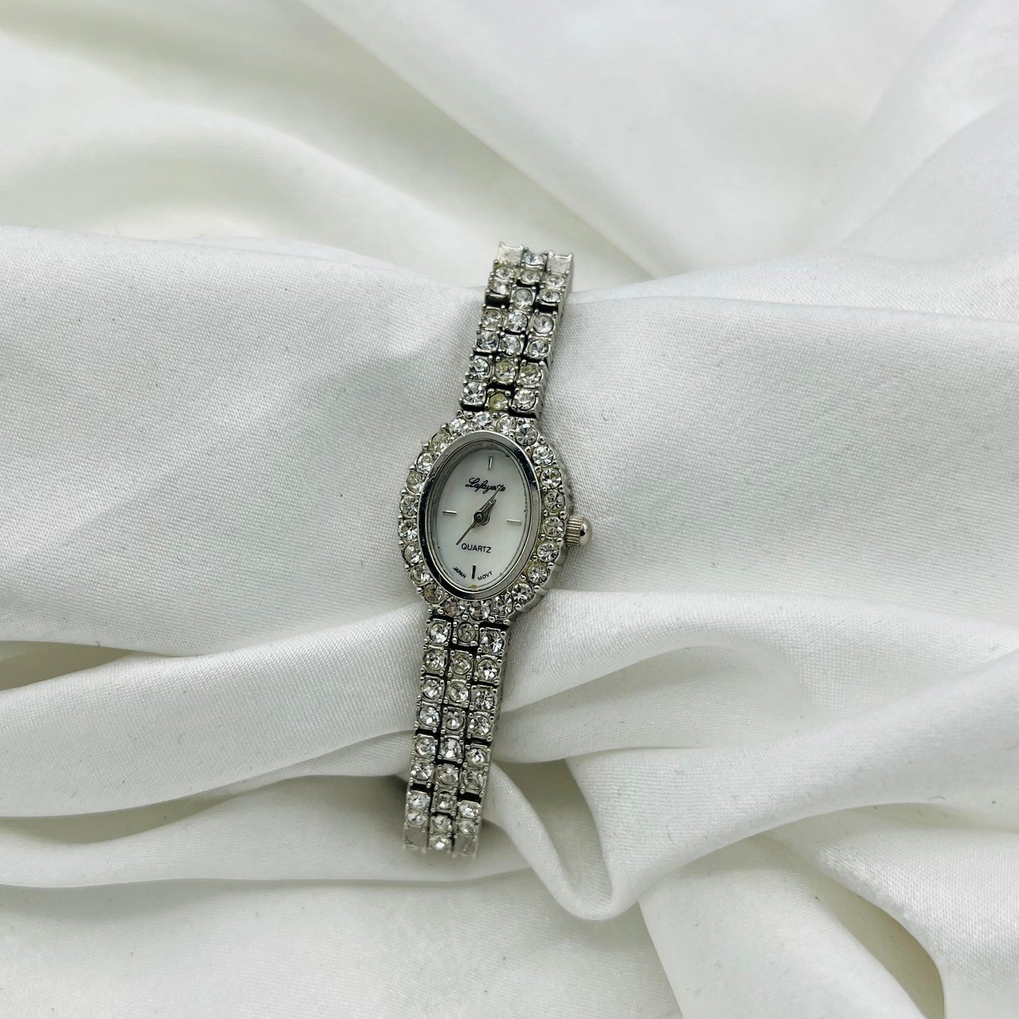 Diamanté Silver-Toned Watch