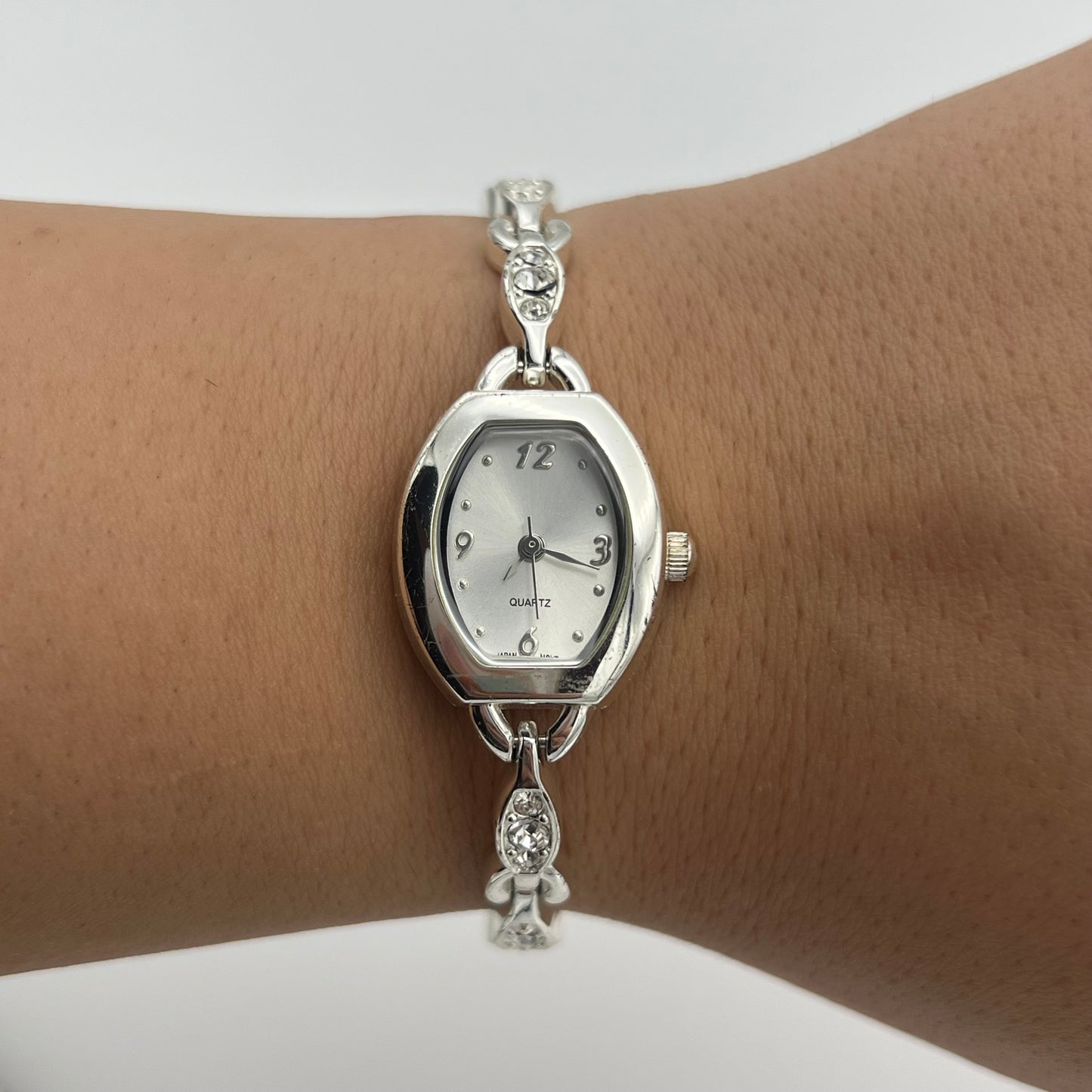 Diamanté Silver-Toned Watch