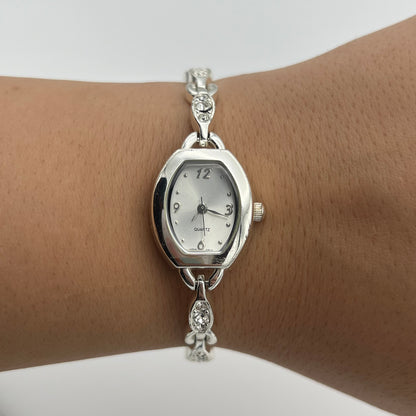 Diamanté Silver-Toned Watch