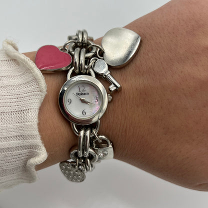 Silver-Toned Charm Watch