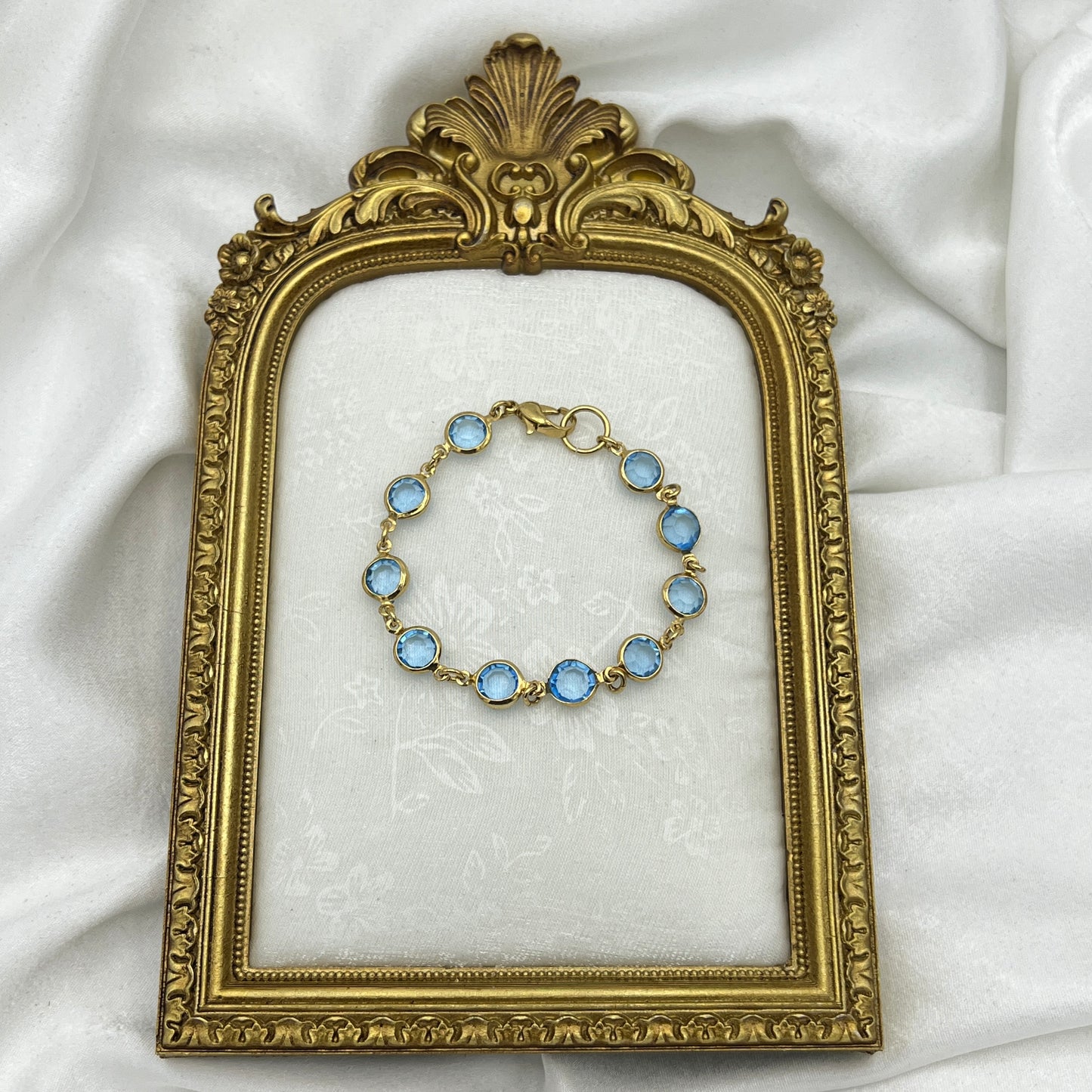 Gold & Baby Blue Bracelet