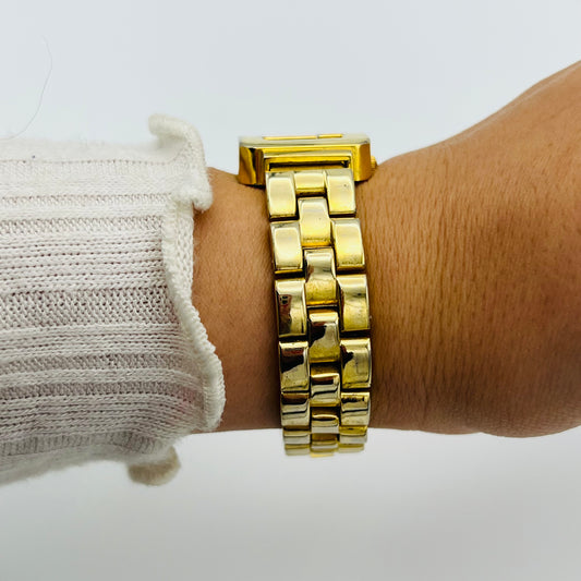 Gold-Toned Watch with Monogram “G” Dial