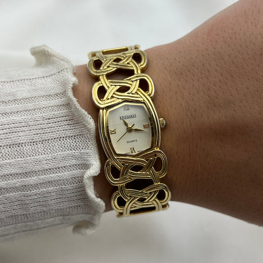 Chic Gold-Tone Bangle Watch