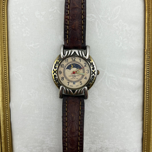 Sun & Moon Leather Watch