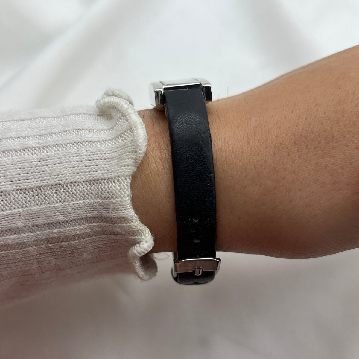 Rectangular Dial Leather Watch