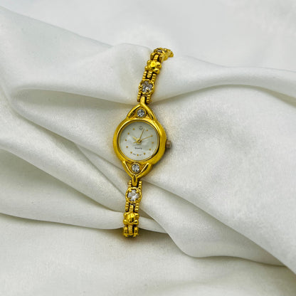 Diamanté Gold-Toned Watch
