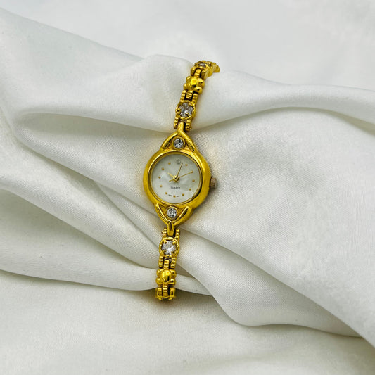 Diamanté Gold-Toned Watch