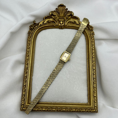 Luxury Dainty Gold Nugget Sandoz Watch with Champagne Dial