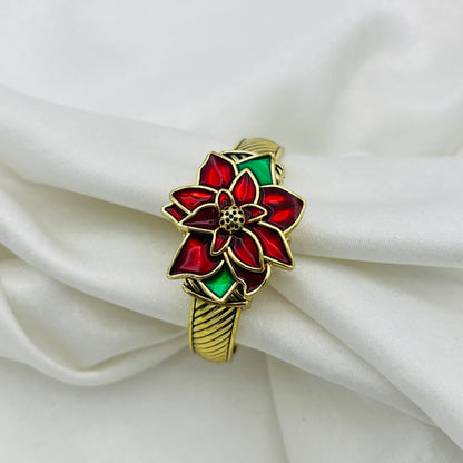 Poinsettia Flower Peek-a-boo Watch