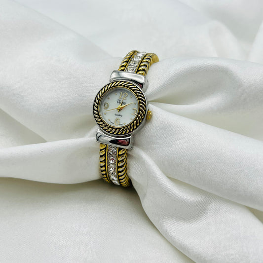 ✨💎 Two-Toned Diamanté Cuff Watch