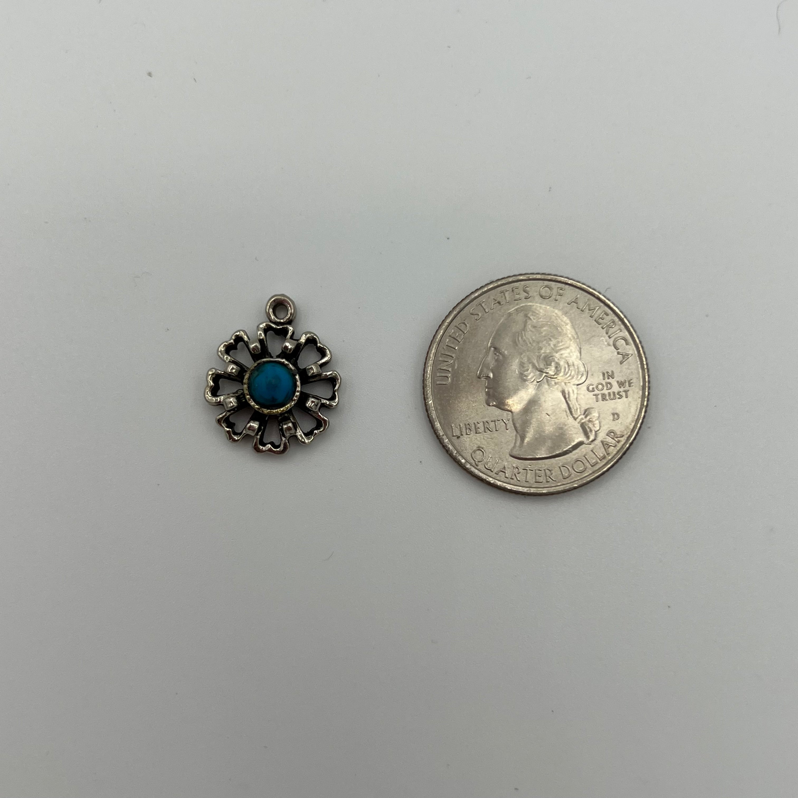 Turquoise Flower Charm