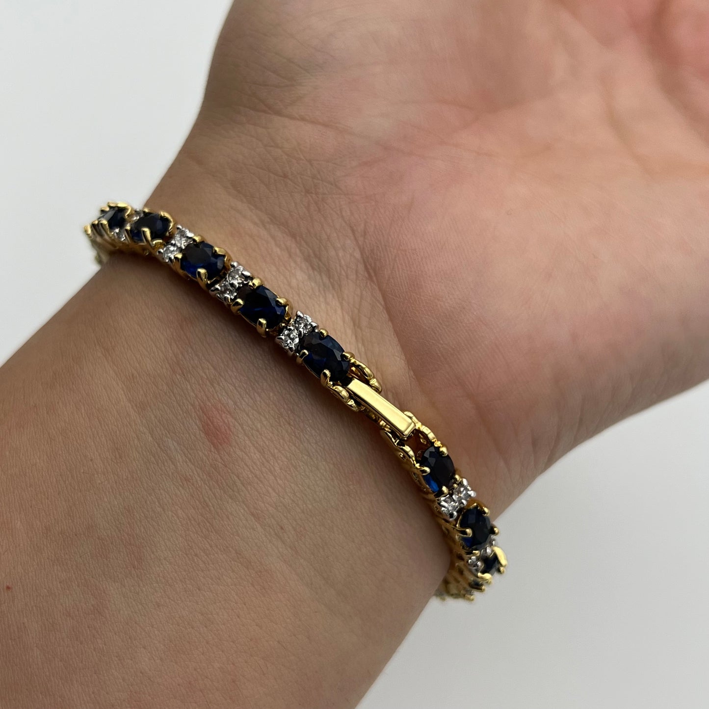 Sapphire-Toned Tennis Bracelet Watch