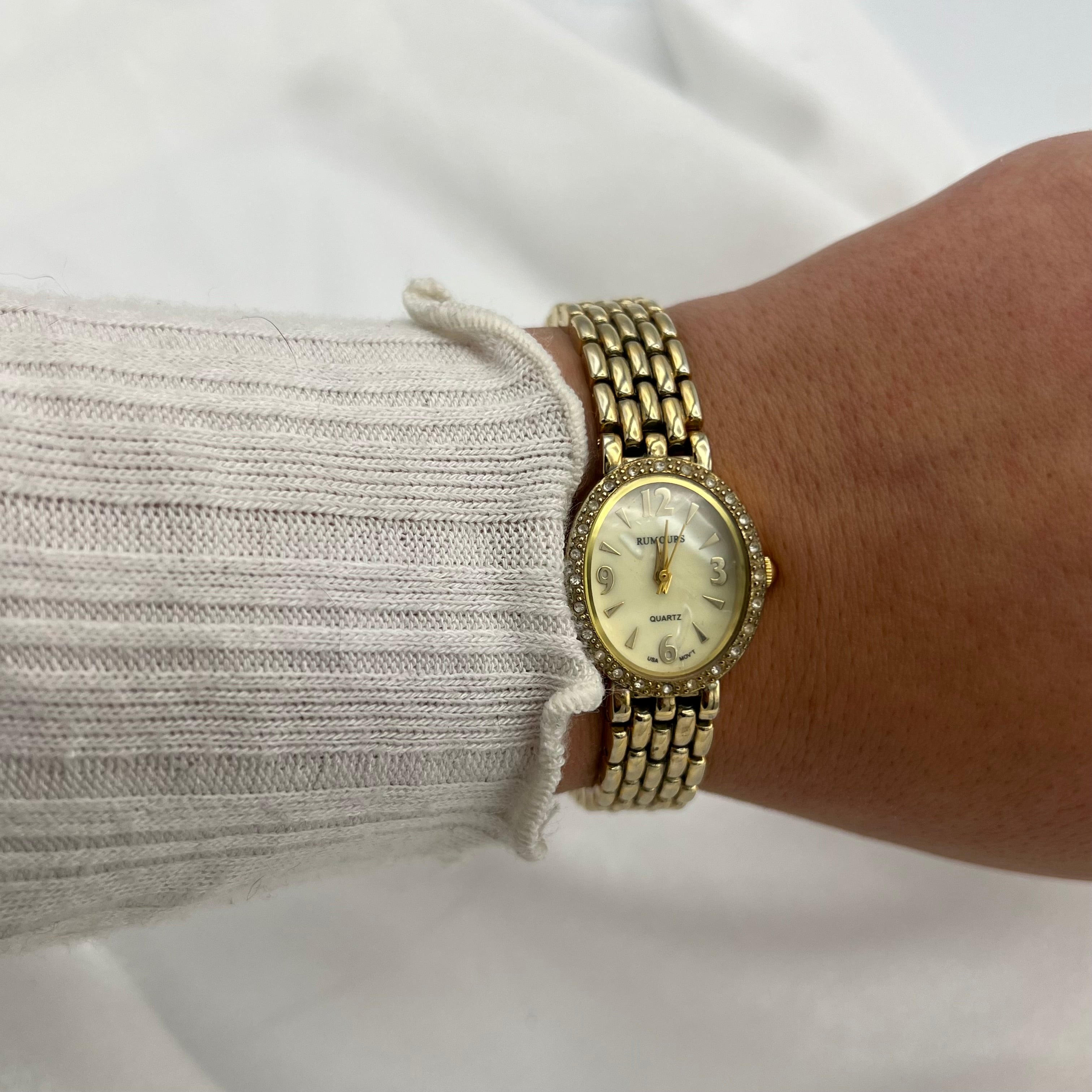 💛 Gold-Toned Diamanté Watch