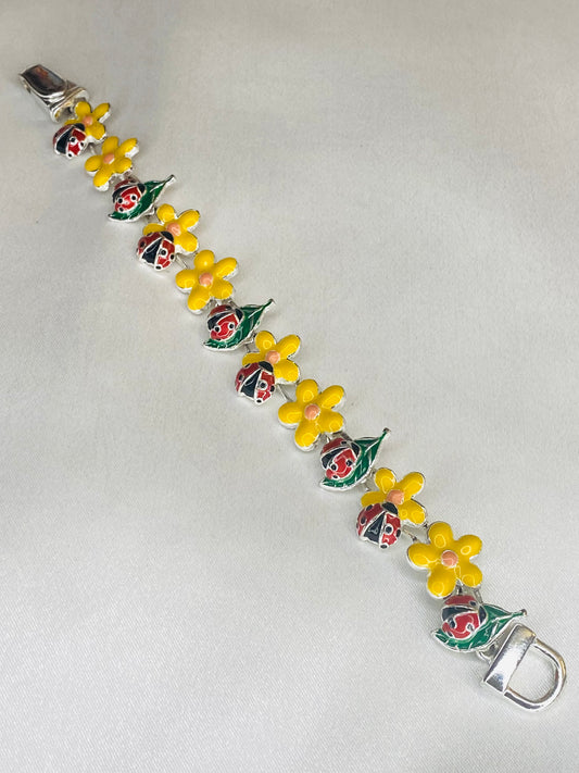 Lady Bug Charm Slide Bracelet