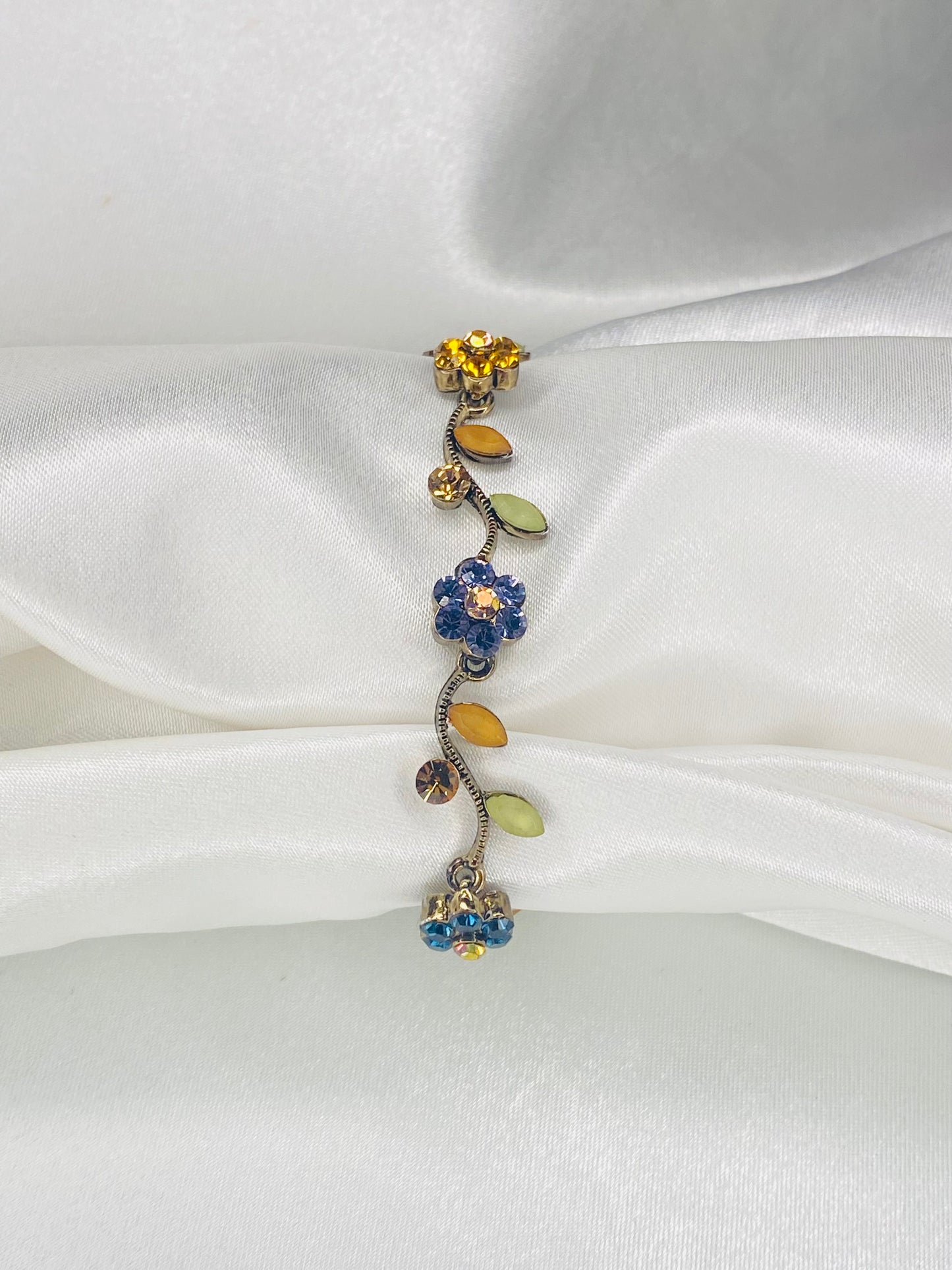 Multi-Colored Flower Bracelet